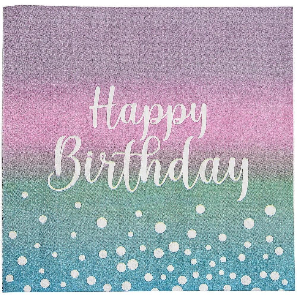 image:imageFun Express 6 12 Pastel Dip Dye Party Disposable Paper Luncheon Napkins 16 Count
