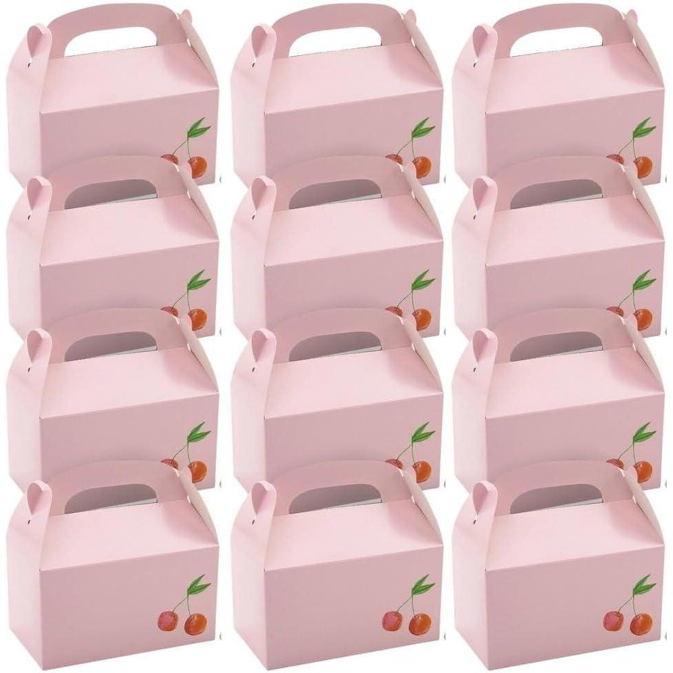 image:imageFun Express 6 14 x 5 12 Pink Cherries Cardstock Treat Boxes 12 Pieces