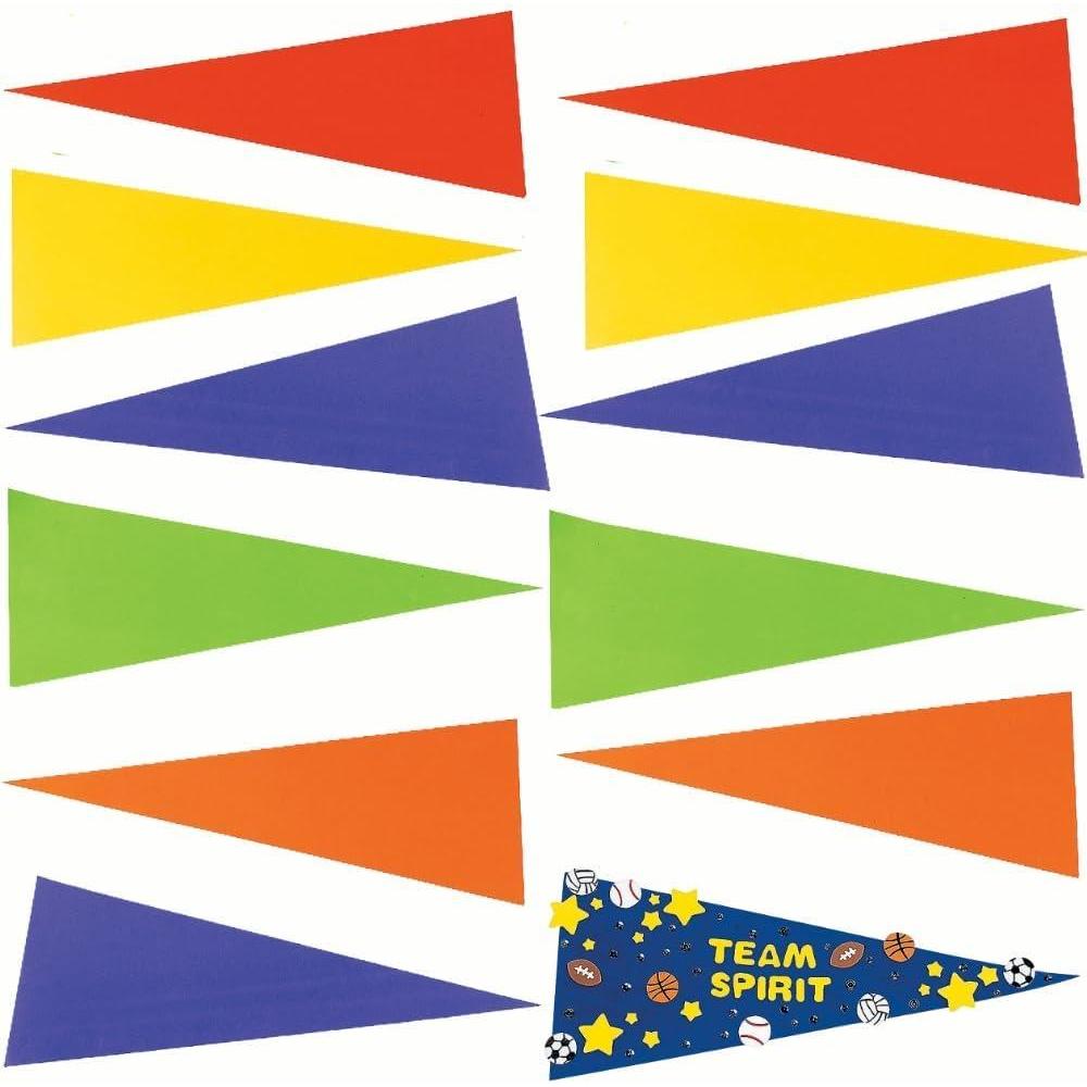image:imageFun Express Assorted Color Foam Pennants 12 Pieces 22 inches Team Spirit School Craft Activities VBS Vacation Bible School SuppliesDecor