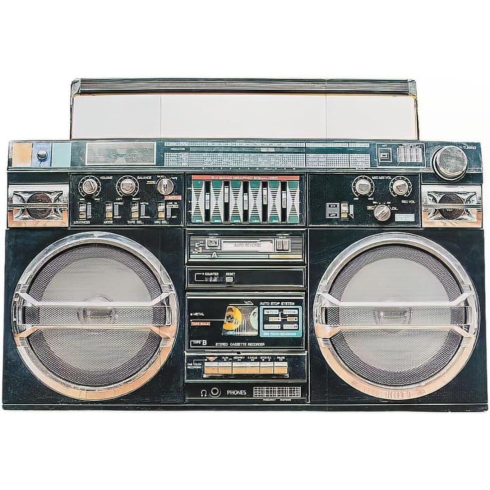 image:imageFun Express Awesome 80s Boom Box Stand Up Over 4 feet Long I Love The 1980s Party Decor 1 Piece Brown