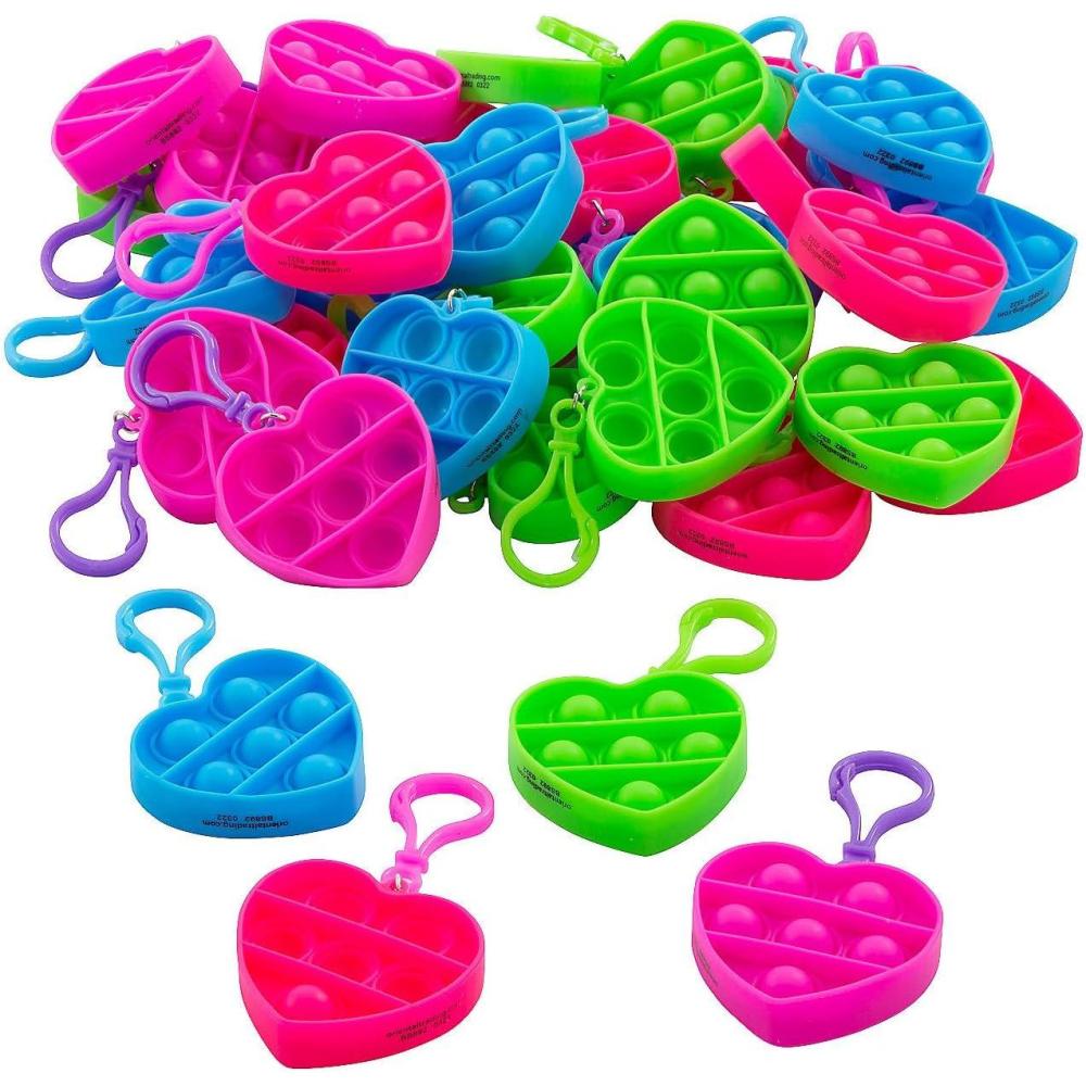 image:imageFun Express Bulk 144 Pieces Mini Heart Lotsa Pop Popping Toy Keychains