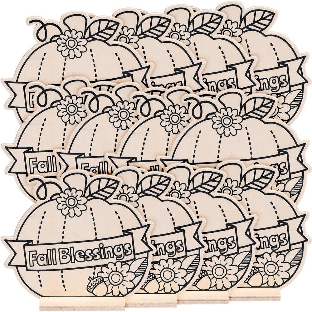 image:imageFun Express CYO Wood Fall Blessings Pumpkin Craft Kits 12 Pieces