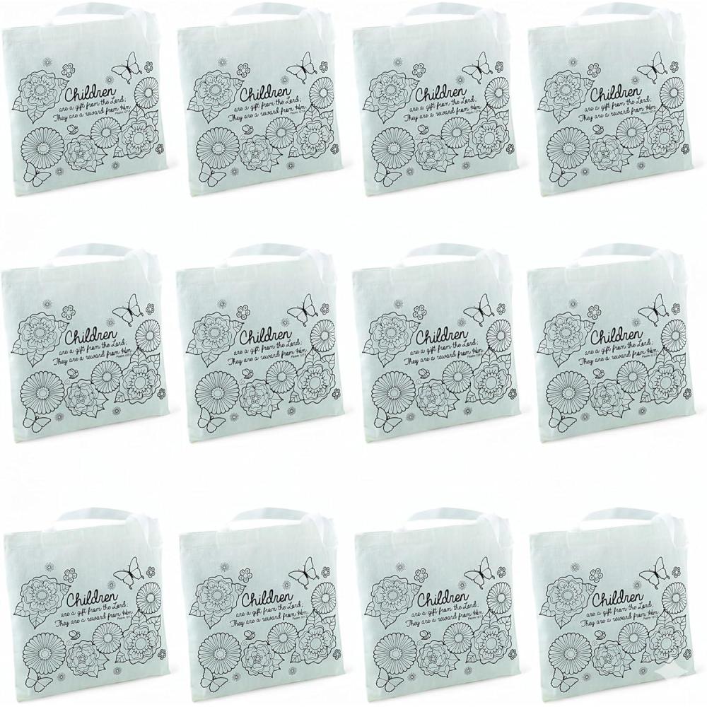 image:imageFun Express DIY Religious Mothers Tote Bags Set of 12 DIY Craft Kits Kids Great for School Church and Home