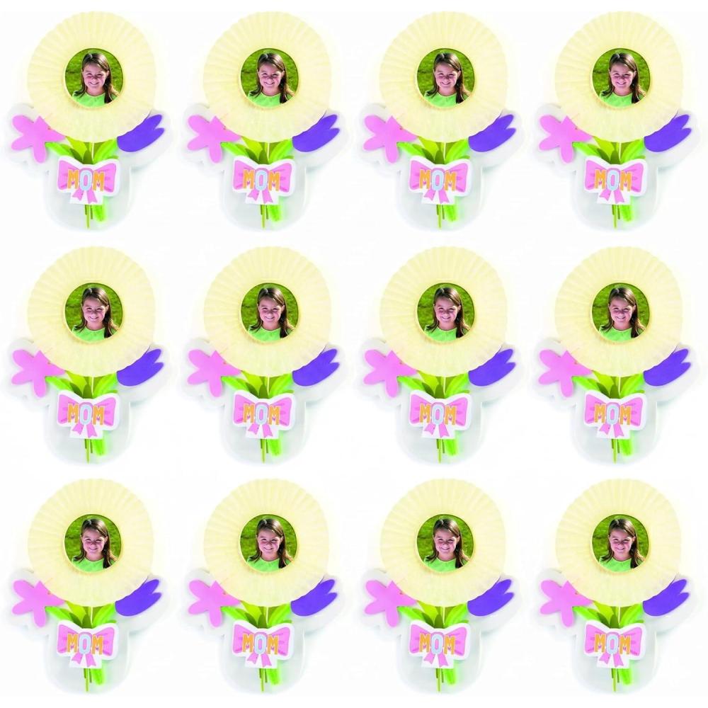 image:imageFun Express Mothers Day Flowers Picture Frame Magnet Craft Kit Makes 12 Great for School Church and Home