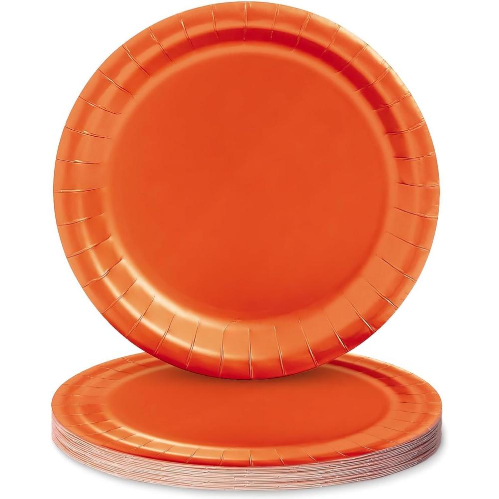 image:imageFun Express Orange Paper Dessert Plates  7 Inch Orange Disposable Dessert Plates  Paper Plates for Birthday Wedding Holiday New Year Events amp Baby Showers  Tableware Party Supplies  24 Pieces