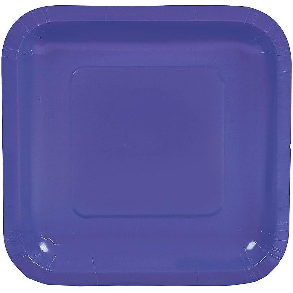 image:imageFun Express Purple Square Paper Dessert Plates Square Disposable Dessert Plates Paper for Birthday Wedding Holiday New Year Events amp Baby Showers Tableware Party Supplies 24 Pieces