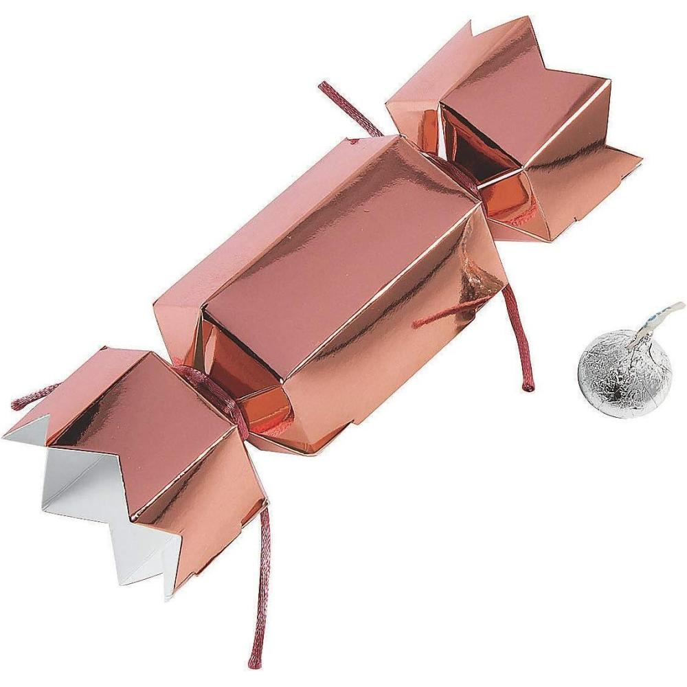 image:imageFun Express Rose Gold Cylinder Favor Boxes with Ties  Elegant Party Favor Boxes for Weddings Birthdays Baby Showers amp Special Events  Ideal for Gifts Treats Candies and Small Keepsakes  24 Pieces