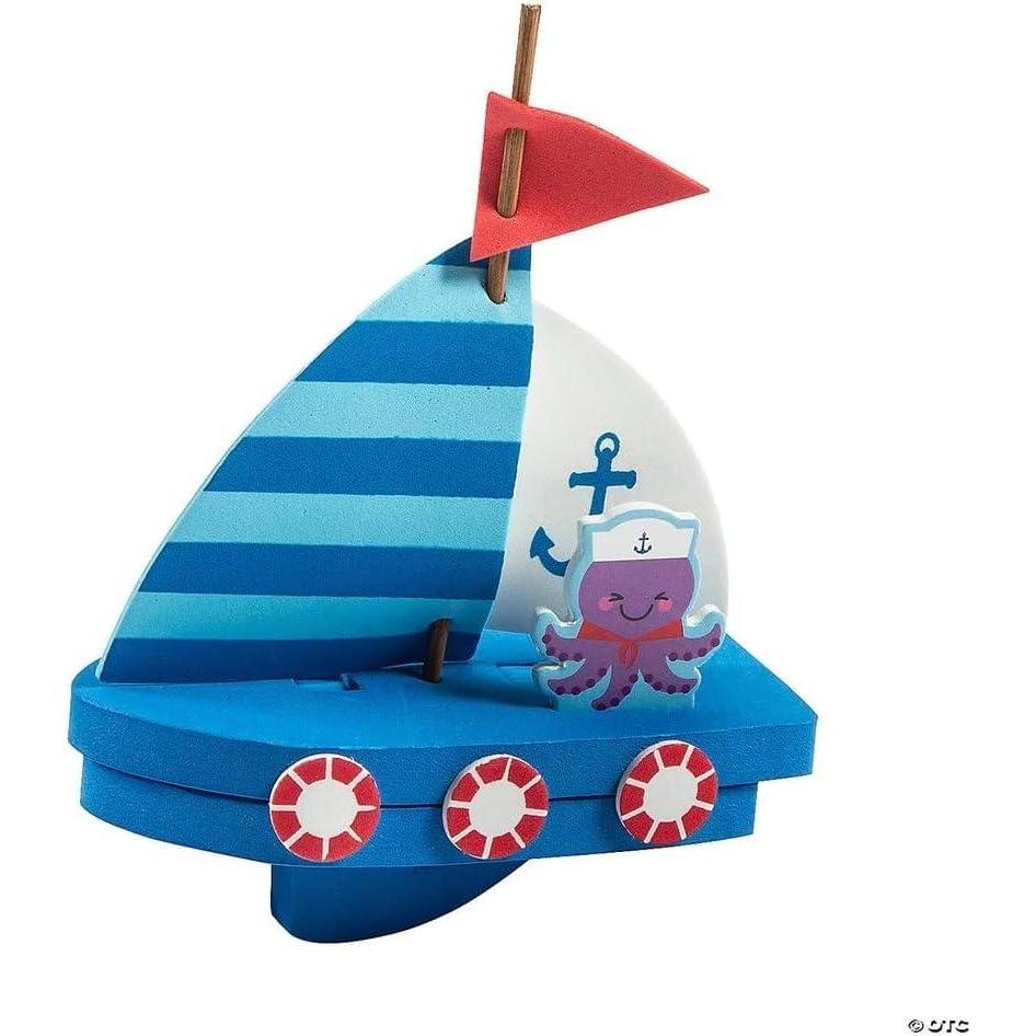 image:imageFun Express Sailboat Craft Kit  Sunday School Crafts for Kids  Ocean Party Favors amp Christian Crafts  VBS Vacation Bible School Supplies  Religious Gifts for Kids  Beach Theme Makes 12