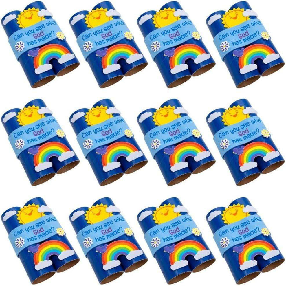 image:imageFun Express See What God Has Made Binocular Craft Kit 12 Pack DIY Cardboard Binoculars for Kids Fun Art amp Craft Project VBS Vacation Bible School Supplies