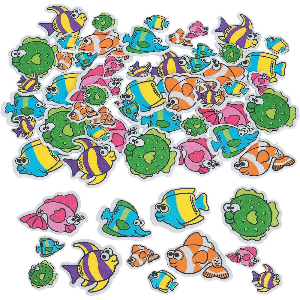 image:imageFun Express Tropical Fish Adhesive Foam Shapes Bulk Set of 500 DIY Crafts for Kids and Fun Home Activities VBS Vacation Bible School SuppliesDecor