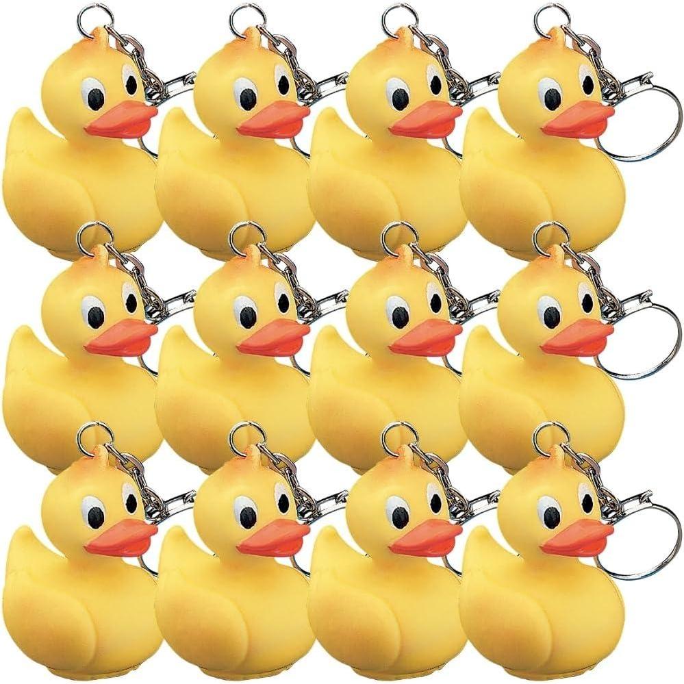 image:imageFun Express Vinyl Ducky Key Chains Apparel Accessories 12 Pieces