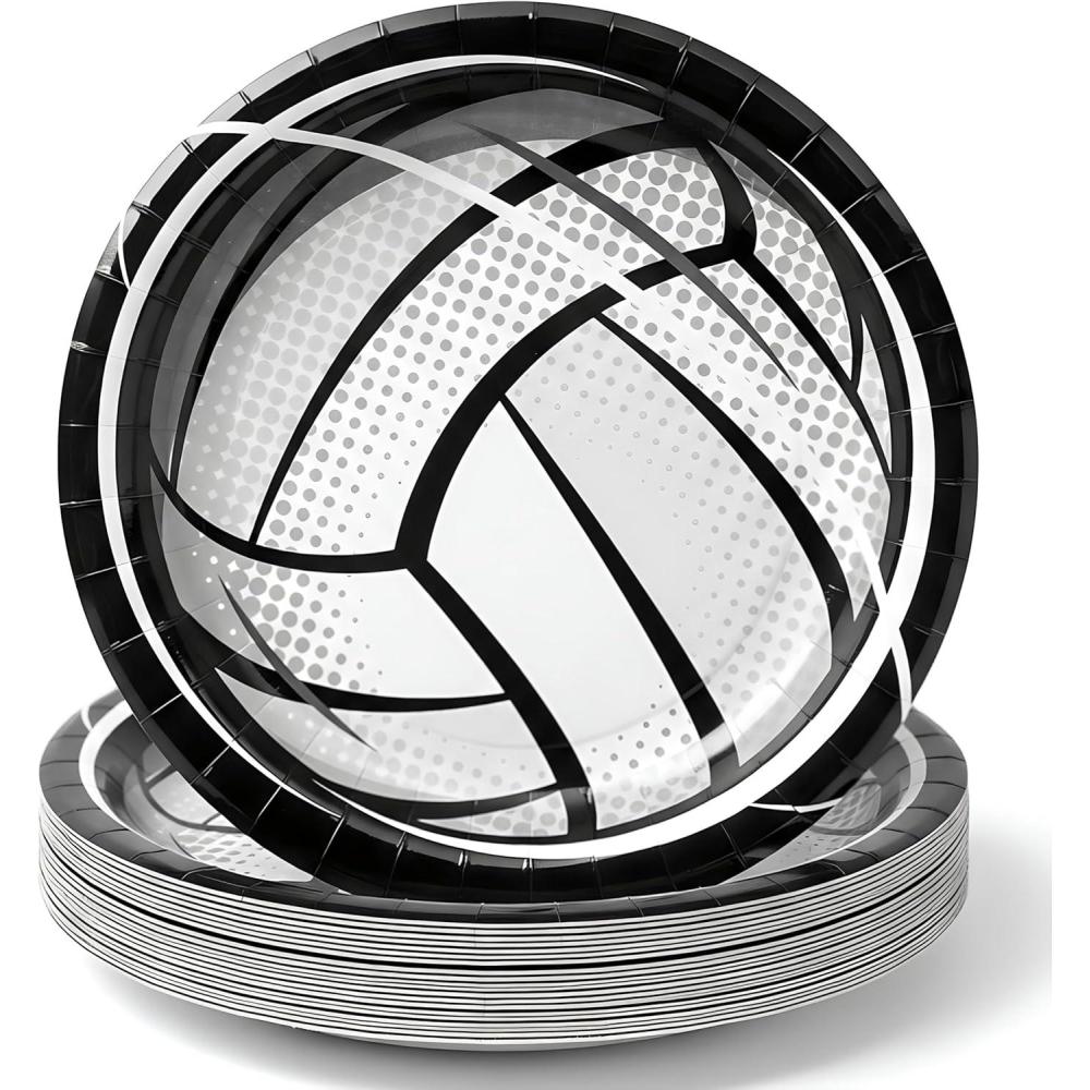 image:imageFun Express Volleyball Party Paper Dinner Plates Volleyball Party Dessert Plates Sports Birthday Baby Showers Holidays Decorations Volleyball Party Supplies Paper Plates 8 PiecesVolleyball