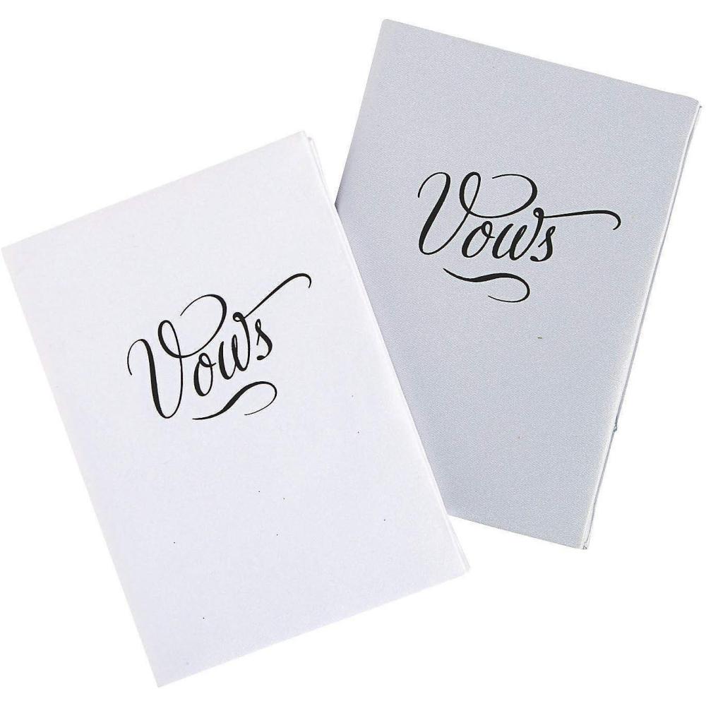 image:imageFun Express White And Silver Satin Vows Books Set  Stationery  2 Pieces