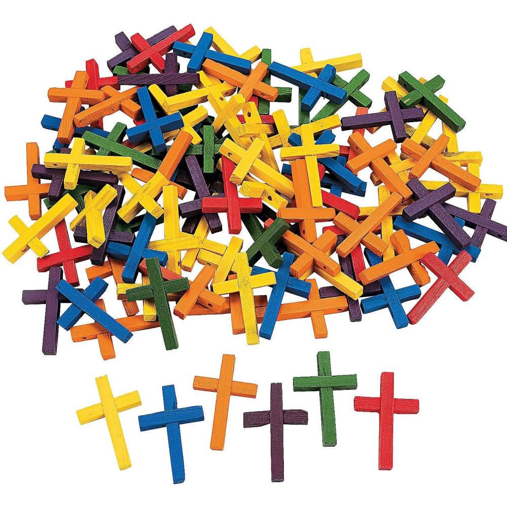 image:imageFun Express Wonderful Wood Cross Beads Kids Craft Activity Set Creative Play Supplies