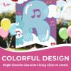 Care Bears Happy Birthday Banner – 75” Cardstock Jointed Party Banner for Kids Birthday Decorations, Rainbow Care Bears Theme Party Supplies