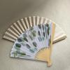 Eucalyptus Printed Folding Hand Fans – 12 Pieces