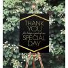 Fun Express Black with Gold Foil Thank You Cardboard Sign – Halloween Party Decor – Ideal for Christmas Weddings, Baby Showers, Small Business & Graduation Celebrations – 1 Piece