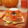 Fun Express Gobble Gobble Party Pilgrim Turkey Orange Paper Cups with Sleeves – 8 Pc