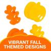 Fun Express Mini Fall Sticky Leaves & Pumpkins – 24 Pc