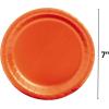 Fun Express Orange Paper Dessert Plates – 7 Inch Orange Disposable Dessert Plates – Paper Plates for Birthday Wedding Holiday New Year Events & Baby Showers – Tableware Party Supplies – 24 Pieces