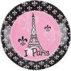 Fun Express Perfectly Paris Party Eiffel Tower Paper Dinner Plates – Paris Eiffel Tower Plates Disposable Paper Plates – Tableware for Baby Shower Birthday Paris Themed Decor Party Supplies – 8 Pieces