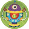 Fun Express Robot Party Paper Dessert Plates – Multicolor Robot Party Decorations Tableware – Robot Themed Party Supplies Disposable Birthday Plates for Boys Girls Kids Baby Shower – 8 Pieces