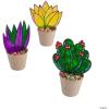 Fun Express Suncatcher Succulent Flowerpot Craft Kit – DIY Kit for 6 Colorful Plant Pots – Includes Paint and Brushes Creative Craft for Kids – Ideal for Parties and Gifts – Multi-Color – 6 Pieces