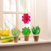 Fun Express Suncatcher Succulent Flowerpot Craft Kit – DIY Kit for 6 Colorful Plant Pots – Includes Paint and Brushes Creative Craft for Kids – Ideal for Parties and Gifts – Multi-Color – 6 Pieces