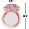 Fun Express Wedding Ring-Shaped Paper Dinner Plates – White & Rose Gold Decorations Disposable Paper Plates – Tableware Perfect for Engagement Birthday New Year Baby Shower – Party Supplies – 8 Pieces