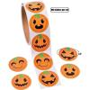 Jack o Lantern Pumpkin Face Halloween Roll Stickers ~ 100 per roll