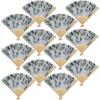 Eucalyptus Printed Folding Hand Fans – 12 Pieces