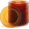 Fun Express 7 1/2″ Premium Amber Disposable Plastic Dessert Plates – 25 Count