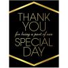 Fun Express Black with Gold Foil Thank You Cardboard Sign – Halloween Party Decor – Ideal for Christmas Weddings, Baby Showers, Small Business & Graduation Celebrations – 1 Piece