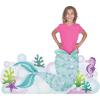 Fun Express Mermaid Birthday Decorations Life Size Cardboard Cutout – Mermaid Tail Photo Booth Props for Kids Party | 56 x 26 Inch Standing Party Decorations for Birthday Photoshoot