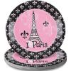 Fun Express Perfectly Paris Party Eiffel Tower Paper Dinner Plates – Paris Eiffel Tower Plates Disposable Paper Plates – Tableware for Baby Shower Birthday Paris Themed Decor Party Supplies – 8 Pieces