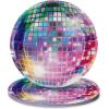 Fun Express Retro Vibes Disco Ball Paper Dessert Plates – Disposable Decorations Plates – Disco Ball Theme Dessert Tableware for Birthday Party Events Baby Shower Party Supplies – 8 Pieces