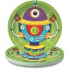 Fun Express Robot Party Paper Dessert Plates – Multicolor Robot Party Decorations Tableware – Robot Themed Party Supplies Disposable Birthday Plates for Boys Girls Kids Baby Shower – 8 Pieces