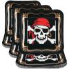 Fun Express Skull & Crossbones Pirate Party Square Paper Dinner Plates – Crossbones Skull Themed Disposable Plates – Decorations for Halloween Birthday Party Baby Shower – 8 Pieces(Medium (Pack of 3))