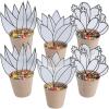 Fun Express Suncatcher Succulent Flowerpot Craft Kit – DIY Kit for 6 Colorful Plant Pots – Includes Paint and Brushes Creative Craft for Kids – Ideal for Parties and Gifts – Multi-Color – 6 Pieces