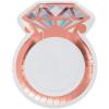 Fun Express Wedding Ring-Shaped Paper Dinner Plates – White & Rose Gold Decorations Disposable Paper Plates – Tableware Perfect for Engagement Birthday New Year Baby Shower – Party Supplies – 8 Pieces