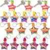 Star Sand Art Bottle Key Chains – Set of 12 – DIY Crafts for Kids and Fun Home Activities(2″ with 1″ metal ring)