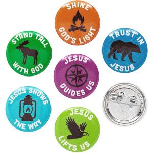 1″ Bulk 48 Pieces Mini Great North VBS Metal Buttons, Vacation Bible School Supplies