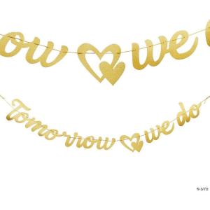 Elegant Gold “Tomorrow We Do” Cardstock Garland – 6.5″ x 84″ (1 Pc) – Ideal for Parties, Weddings & Celebrations