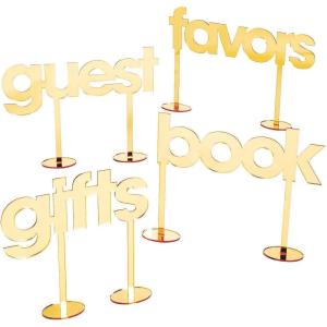 Fun Express – Acrylic Wedding Sign Set – 4pc for Wedding – Home Decor – Decorative Accessories – Home Accents – Wedding – 4 Pieces