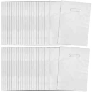 Fun Express – White Plastic Bags (50pc) – Party Supplies – Plastic Bags – 50 Pieces