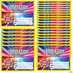 Fun Express 11″ x 8 1/2″ Jesus is The Light VBS Certificates of Completion – 25 Pieces