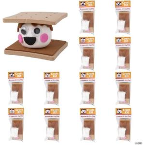Fun Express 2 1/2″ x 2″ S’More Character Air Dry Clay Craft Kits – Makes 12
