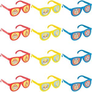 Fun Express 5″ x 1 3/4″ PAW Patrol Marshall, Chase & Rubble Plastic Pinhole Glasses – 12 Pc.