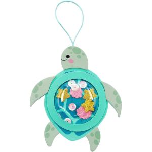 Fun Express 5″ x 5 1/2″ Sea Turtle Shaker Scene Ornament Craft Kit – Makes 12