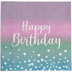 Fun Express 6 1/2″ Pastel Dip Dye Party Disposable Paper Luncheon Napkins – 16 Count